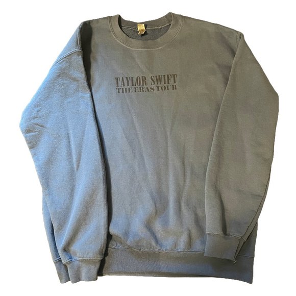 Gildan Tops - Taylor Swift Era's Tour Blue-Grey Concert Crew Neck Sweatshirt Women's Medium